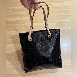 Michael Kors Black and Tan Tote Bag